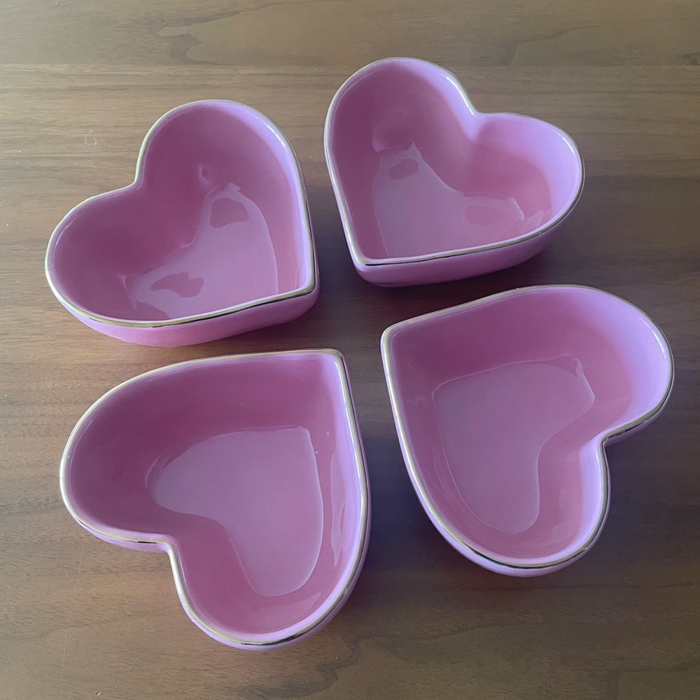 Pink Heart Bowls Valentine Target Threshold Set of 4